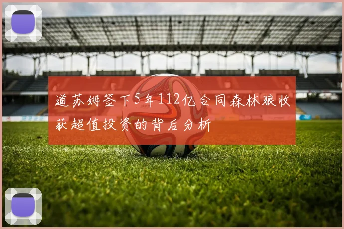 道苏姆签下5年112亿合同森林狼收获超值投资的背后分析